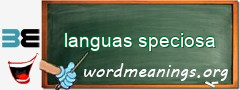 WordMeaning blackboard for languas speciosa